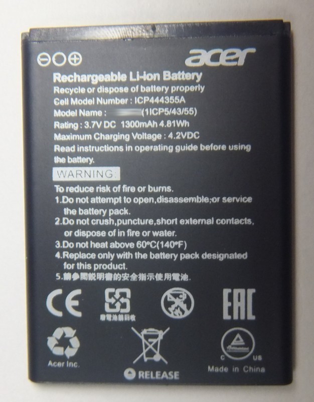 画像1: acer Liquid Z200,Z220用バッテリー　新品　