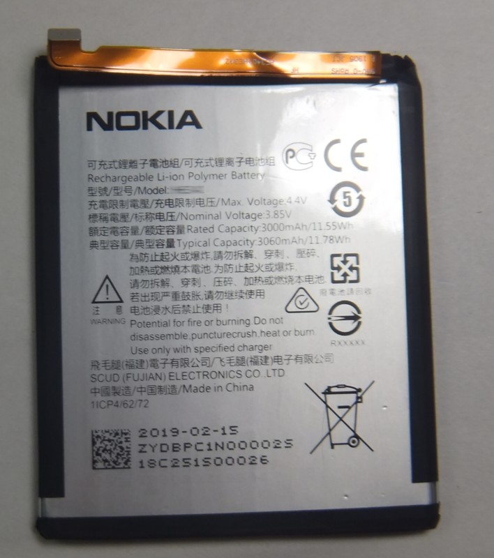画像1: Nokia 5.1 Plus (Nokia X5) , Nokia 6.1 Plus (Nokia X6) , Nokia X6 2018 TA-1099 ,  Nokia 5.1 Plus TA-1109用バッテリー　新品